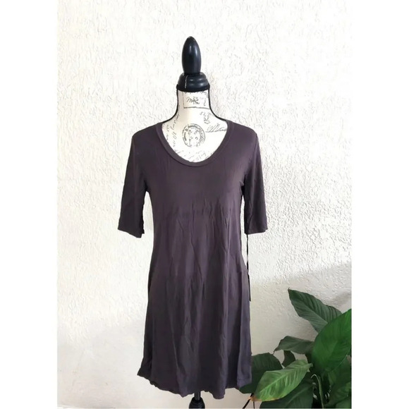 Michael Lauren Revolve Short Sleeve T-Shirt Dress Taupe Color Sz L Super Soft - Picture 1 of 7